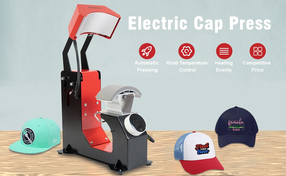 Presse à Chaud Auto Casquette Chapeau Machine de Sublimation 16x8cm 3 en 1 220V 310W