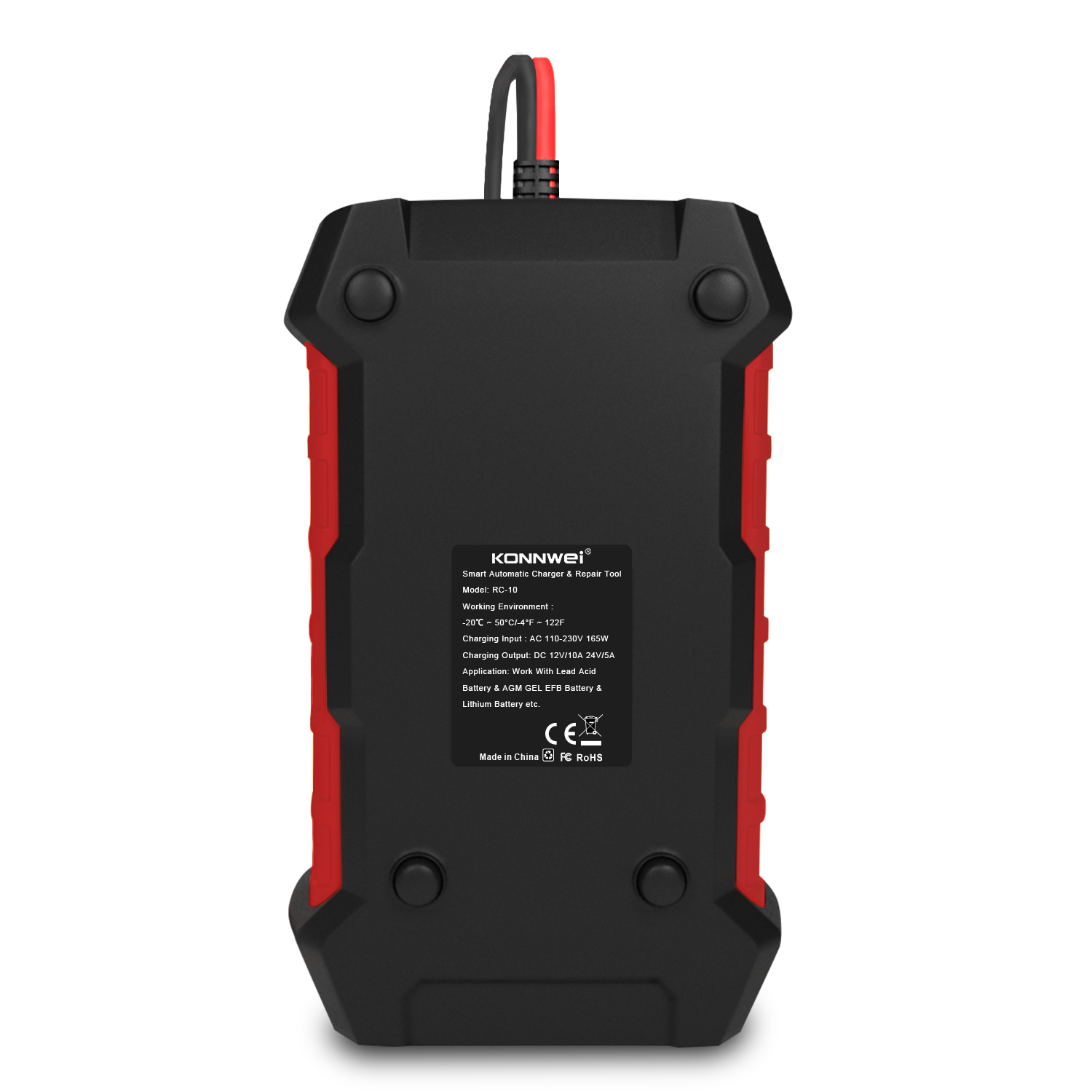 RC-10 12V/10A 24V/5A Chargeur de batterie automatique intelligent avec réparation par impulsion RC-10 12V/10A 24V/5A Chargeur de batterie automatique intelligent avec réparation par impulsion